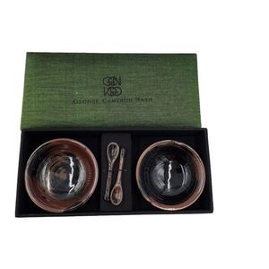 George Cameron Nash Pottery 2 Mini Bowls & Spoons